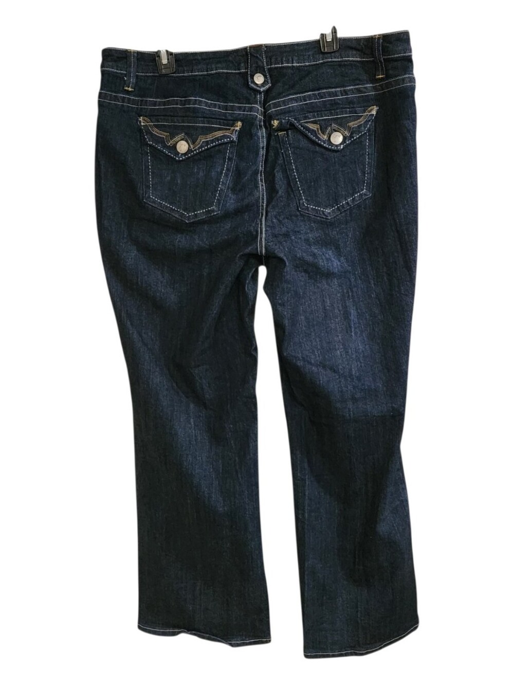Just My Size Blue Jeans Sz 20W Dark Wash Boot Cut  Stretch Denim Contrast Stitch